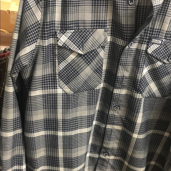 DIXXON “The Paulson” Navy Blue Gray and White Flannel Shirt - Picture 4 of 6